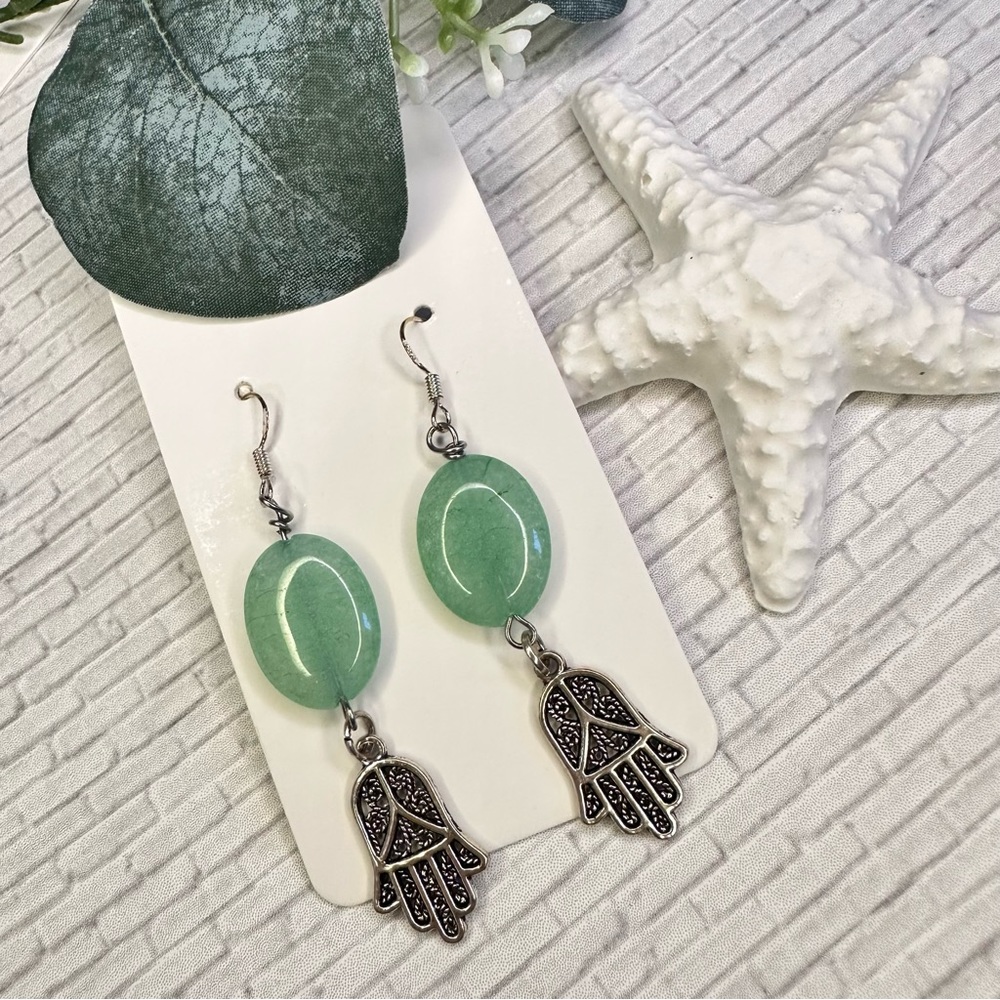 3/$25 Hamsa Hand Silver Earrings